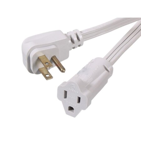 American Imaginations SPT-3 Extension Cord, 16 AWG, Indoor, 16/3, 1 Outlets, White, Plastic, 118.1 in AI-37232